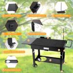 Mean Yeah Foldable Grill Cart for Blackstone Griddle, Portable Outdoor Griddle Stand for 17" & 22" Blackstone, Ninja Woodfire & Pizza Oven, Mobile BBQ Prep Table with Side Shelf & Storage