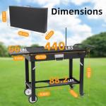 Mean Yeah Foldable Grill Cart for Blackstone Griddle, Portable Outdoor Griddle Stand for 17" & 22" Blackstone, Ninja Woodfire & Pizza Oven, Mobile BBQ Prep Table with Side Shelf & Storage