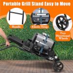 GRILL FORCE Grill Stand for Ninja Woodfire Outdoor Grills, Fits for Ninja OG700 Series OG701 OG705 OG750 OG751, Collapsible Outdoor Grill Cart for ninja Smoker, 22" Blackstone, Hooks