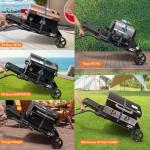 GRILL FORCE Grill Stand for Ninja Woodfire Outdoor Grills, Fits for Ninja OG700 Series OG701 OG705 OG750 OG751, Collapsible Outdoor Grill Cart for ninja Smoker, 22" Blackstone, Hooks