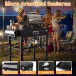28" and 34" Upgrade Height & Quick-Fold Portable Grill Cart for Ninja Woodfire (OG700 Series), MO201 OO101 Pizza Oven, Blackstone 17"/22" Griddle – Outdoor Ninja Grill Stand with 4 Swivel Wheels
