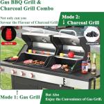 3-Burner Propane and Charcoal Grill Combo