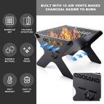 Odoland Portable 2-in-1 Camping Fire Pit and Grill