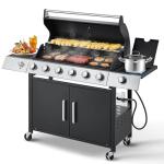 MELLCOM 60,000 BTU Stainless Steel 6-Burner Grill