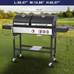Charcoal and Propane Grill Combo with Side Burner