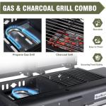 Propane Charcoal Grill Combo with Dual Lids