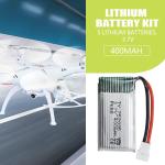 5-Pack 400mAh 3.7V Lithium Drone Batteries