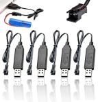 4-Pack USB Charger Cables for Drone Batteries