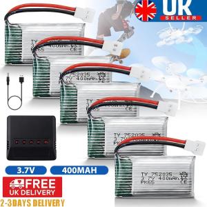 5-Pack 3.7V 400mAh Rechargeable Drone Batteries