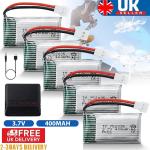 5-Pack 3.7V 400mAh Rechargeable Drone Batteries