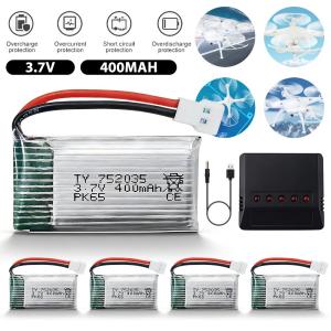 400mAh Lithium Battery 5-Pack for Drones