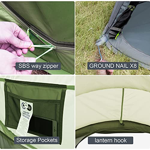 4-Person Waterproof Instant Set-Up Family Tent