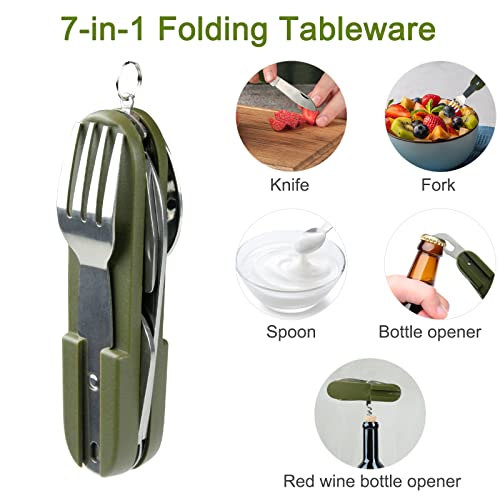 7-in-1 Folding Camping Utensil Tool Set