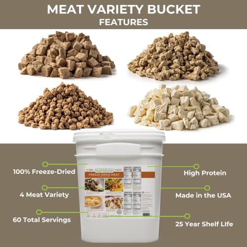 Nutristore High-Quality Emergency Meat Bucket, 60 Servings