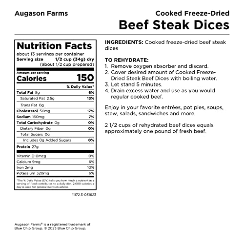 Freeze Dried Beef Chunks in 1 lb Can