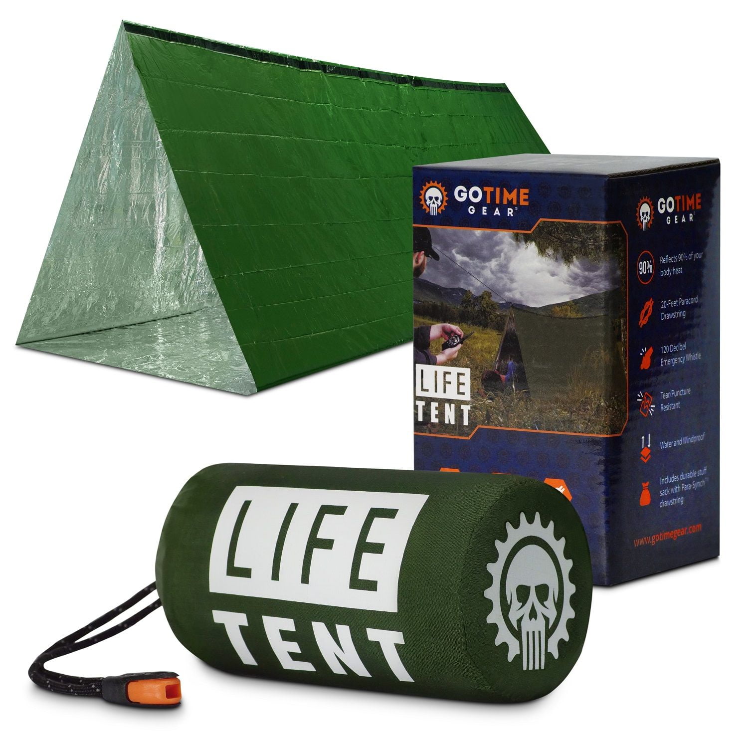 Go Time Gear Mylar Emergency Shelter Tent for 2