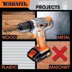 Terratek 18V Cordless Drill Driver with Accessories