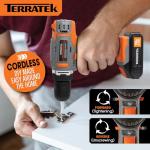 Terratek 18V Cordless Drill Driver with Accessories