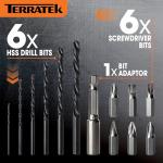 Terratek 18V Cordless Drill Driver with Accessories