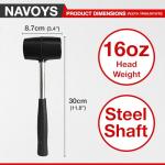 16oz Heavy-Duty Rubber Mallet with Steel Shaft