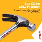 Amtech 8oz Straight Claw Framing Hammer