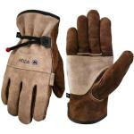 Coffee-Grey XL Leather Work Gloves for Men and Women