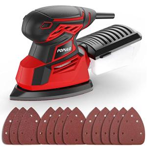 POPULO 130W Electric Mouse Sander with Sandpapers