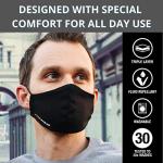 5 Pack Black Triple Layer Cotton Face Masks