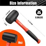 8oz Rubber Mallet Hammer with Fiberglass Handle