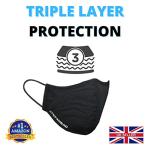 5 Pack Black Triple Layer Cotton Face Masks
