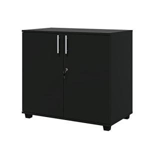 Panana Black Wooden 2-Door Filing Cabinet
