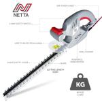 NETTA 500W Electric Hedge Trimmer - 50cm Blade