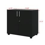 Panana Black Wooden 2-Door Filing Cabinet