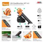 Flymo 18V EasiBlowVac Cordless Leaf Blower Vacuum