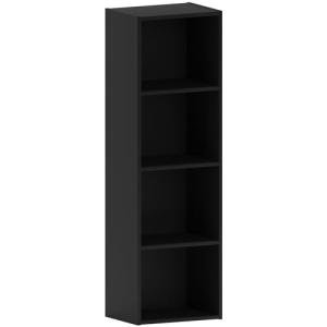 Oxford 4-Tier Black Wooden Cube Bookcase