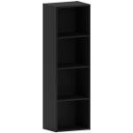 Oxford 4-Tier Black Wooden Cube Bookcase