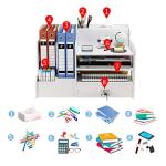 White Desktop File Tray Organizer for Home Office