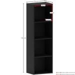 Oxford 4-Tier Black Wooden Cube Bookcase