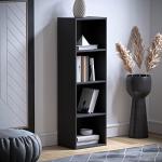 Oxford 4-Tier Black Wooden Cube Bookcase