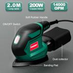 HYCHIKA 200W Electric Detail Sander with Dust Collector