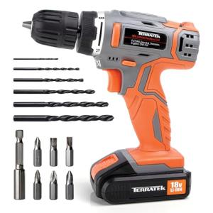 Terratek 18V Cordless Drill Driver with Accessories
