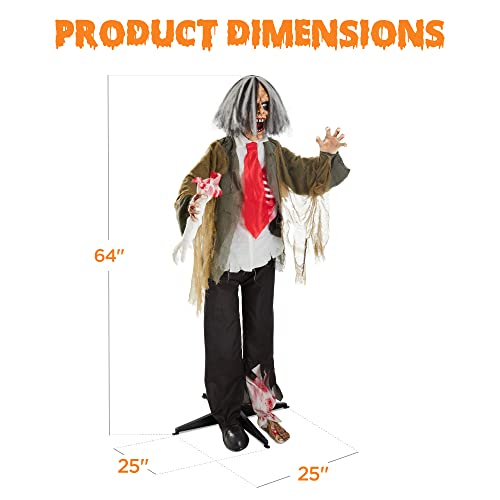 Rotten Ronnie Standing Zombie Halloween Animatronic Prop