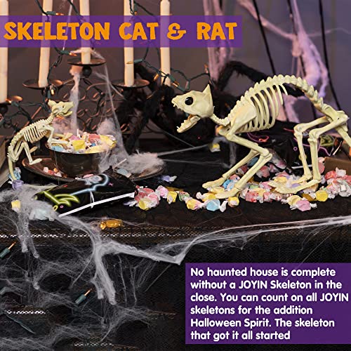 Skeleton Cat and Rat Halloween Yard Decor