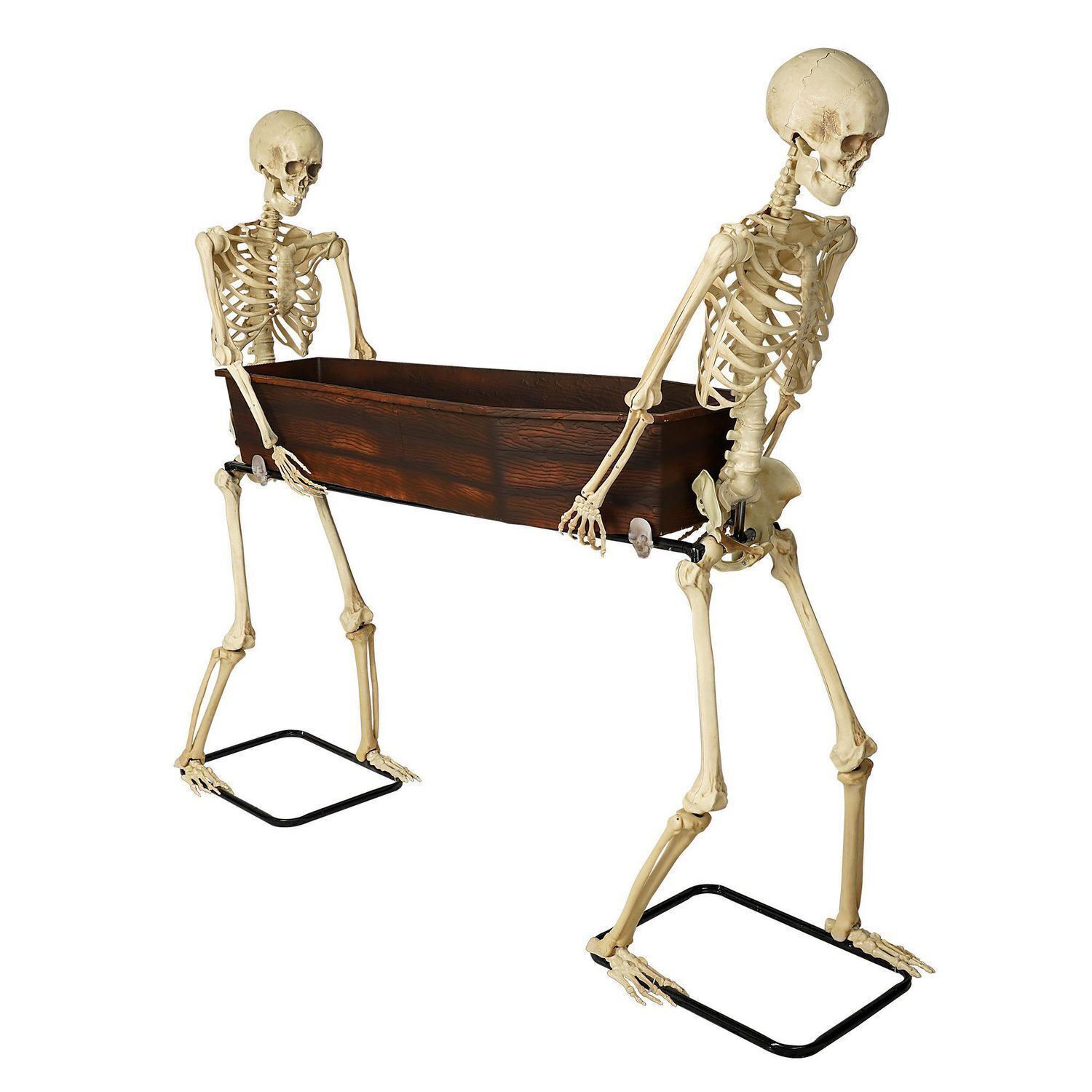 Life-Size Skeleton Duo with Coffin Halloween Prop
