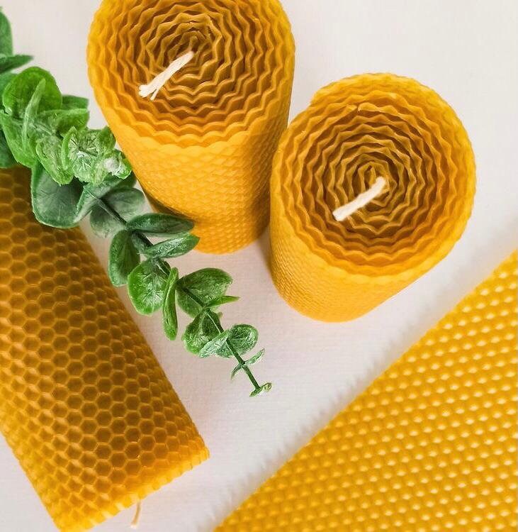 100% Pure Beeswax Natural Candles - 12 Pack
