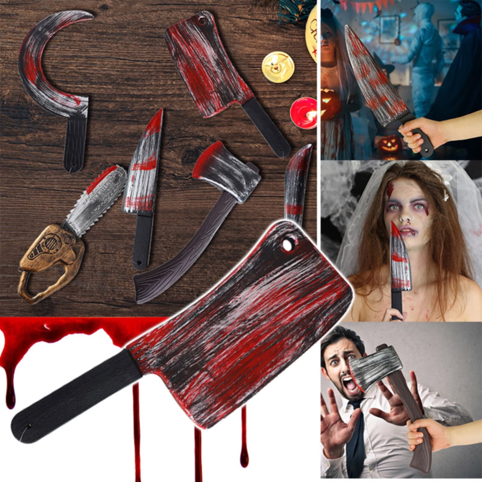 Bloody Halloween Weapon Props Set for Costumes