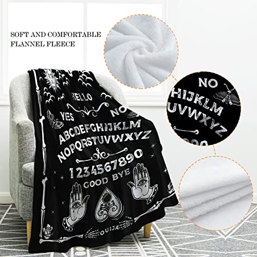 Ouija Board Blanket with Skeleton Print 50"x60