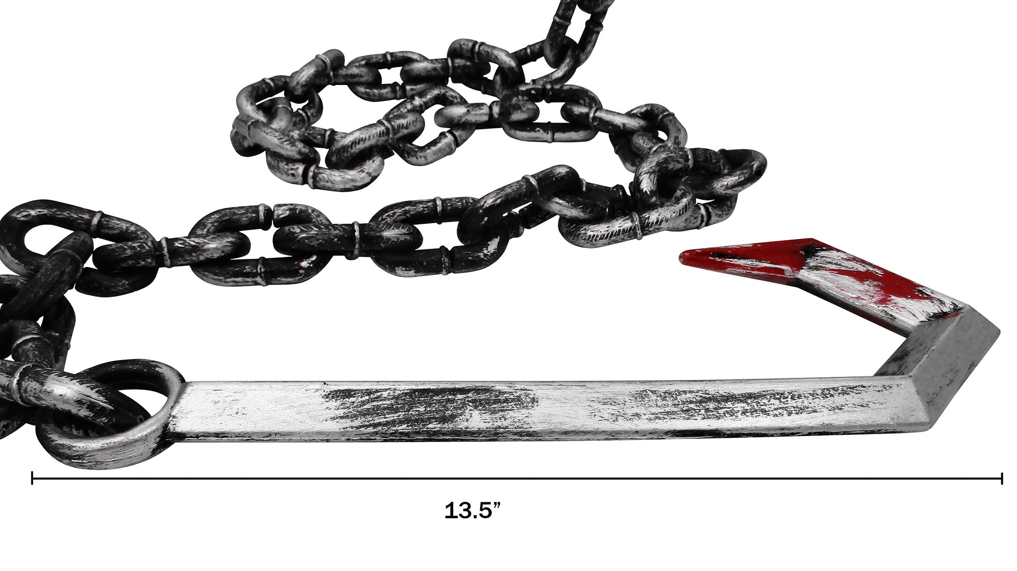 Realistic Butcher Hook with Chain Halloween Prop