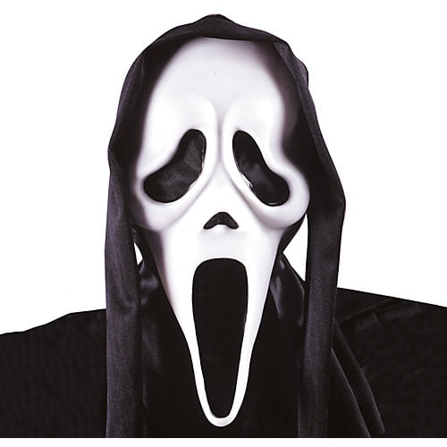 White PVC Halloween Scream Mask for Adults