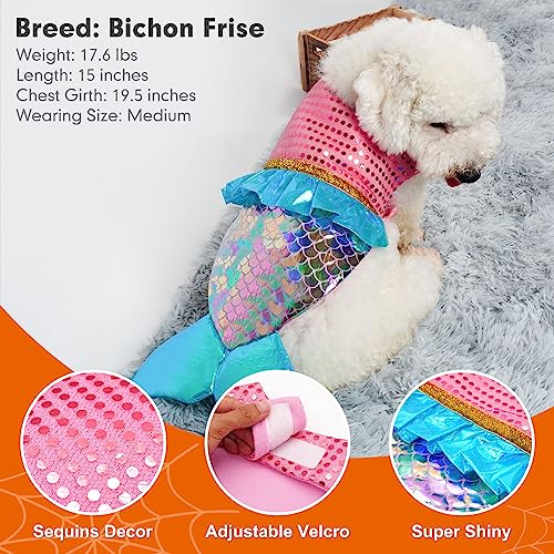 Sequin Mermaid Dog Costume, Size M